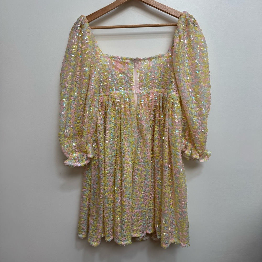 Selkie The Rainbow Sequin Puff Dress - Picture 7 of 16